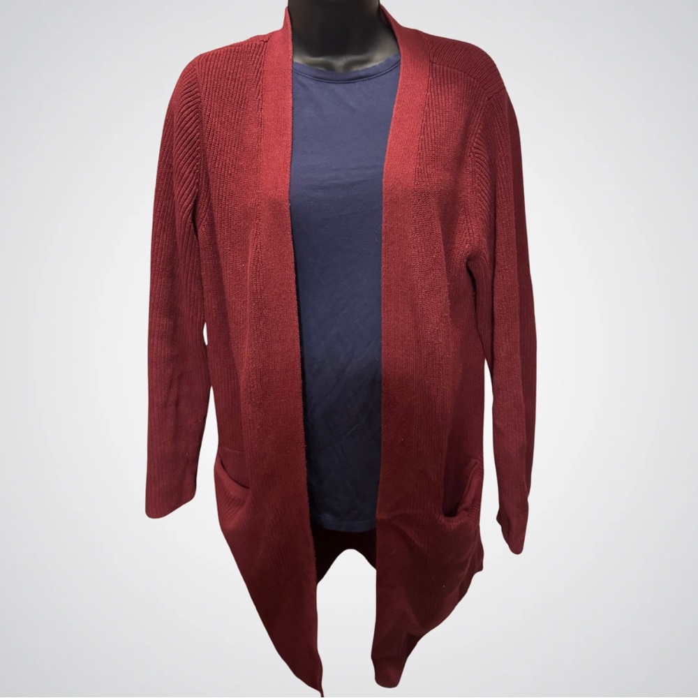 🍂 Old Navy LivaEco Open Front Cardigan | Size M | Burgundy | EUC
